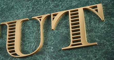 flat cut metal letter stainless steel