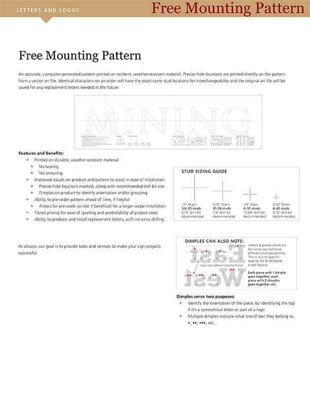 free mounting pattern