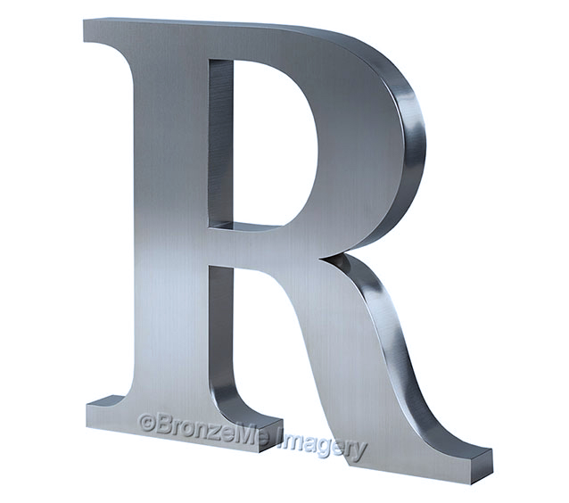 flat cut cast aluminum letter