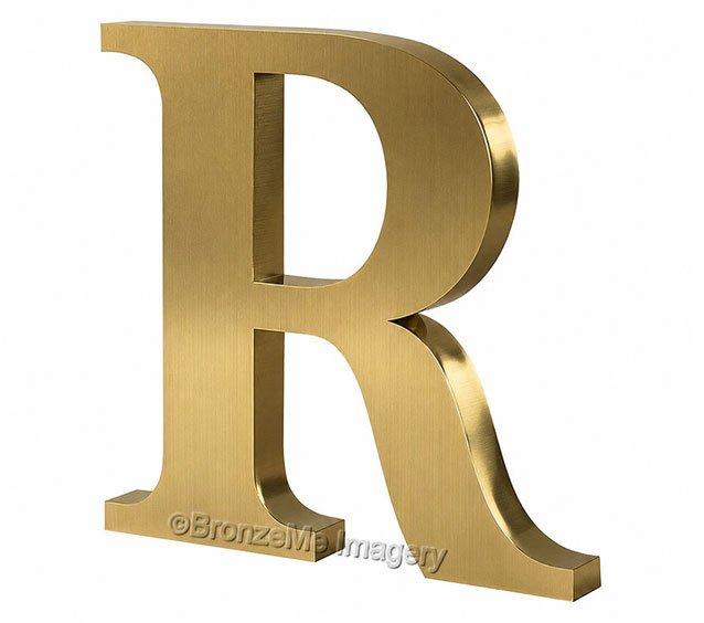 flat cut cast brass letter