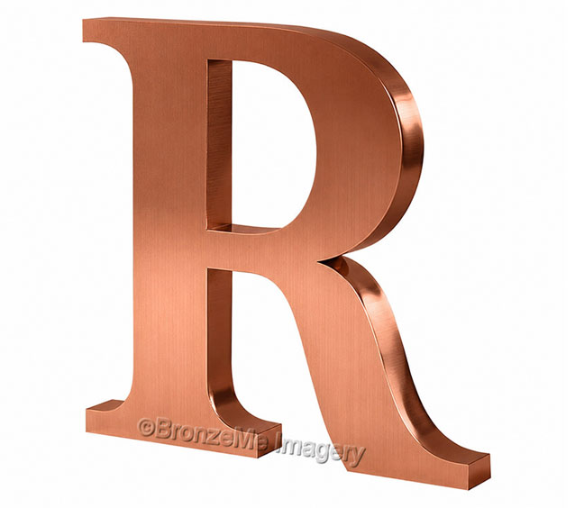flat cut cast copper letter